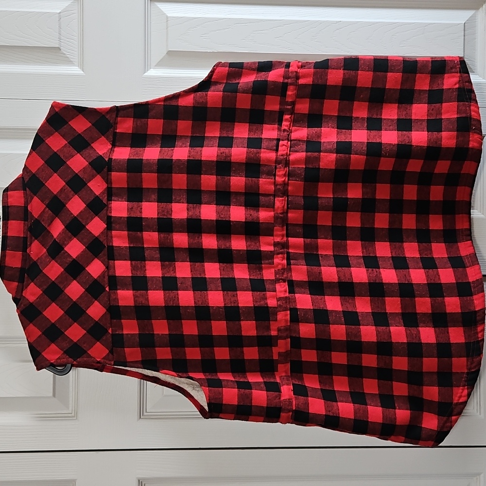*PRICE FIRM* Doublju Buffalo Plaid Sherpa Fleece Vest - Picture 3 of 3